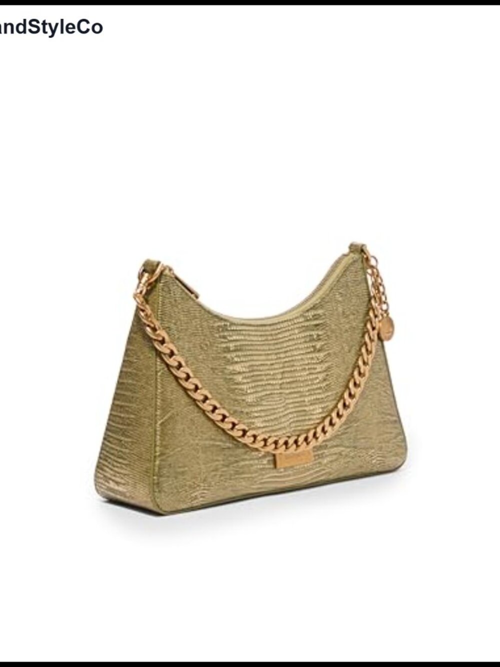 Leather Crossbody Bag Zip Top Chain Strap Adjustable Shoulder Purse - Picture 2 of 4